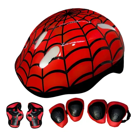 Kit Proteção Infantil Patins Skate Motocross Segurança Crianças Rad7 Cor Aranha