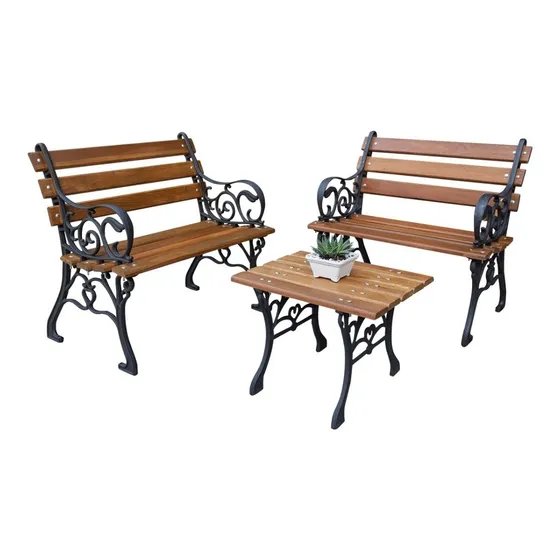 Conjunto  De Jardim Francês 2 Poltronas 1 Mesa De Centro