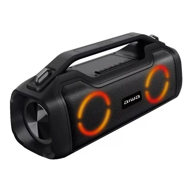 Bocina Aiwa AWS700BT portátil con bluetooth waterproof negra 127V
