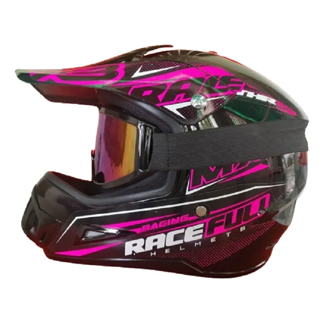 Casco Integral Tipo Cross Dama Moto Bicicleta