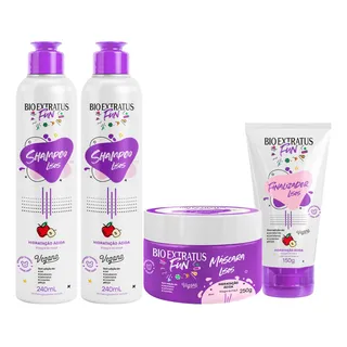 Kit Bio Extratus Fun Cabelos Lisos Teens (2xsh + MĂĄsc + Fin) Kit Bio Extratus Fun Cabelos Lisos Teens (2xsh + MĂĄsc + Fin)