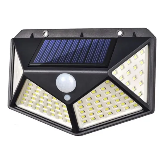 Luz Solar Exterior De Led Para Jardin Parque Ip65 128 Carcasa Negro Luz Blanco frío