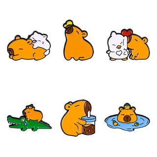 6 Pcs Broche Cobayas De Agua Prendedor Capybara Insignia 6 Pcs Broche Cobayas De Agua Prendedor Capybara Insignia