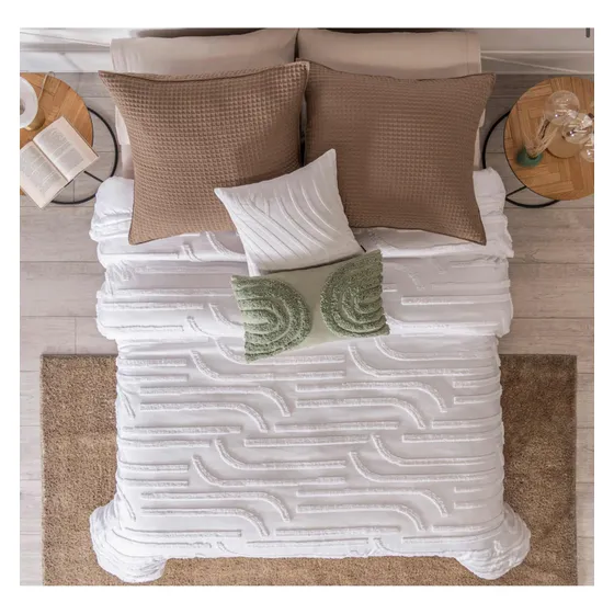 Funda Duvet Deco Kingsize Xl Blanco Textura 2.9x2.35 Vianney