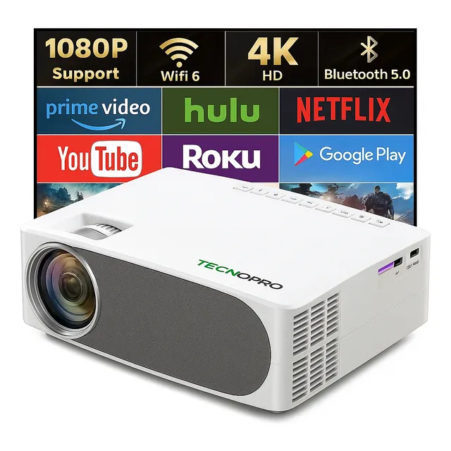 Proyector 4K Wifi Miracast Tecnopro M19 blanco 220V