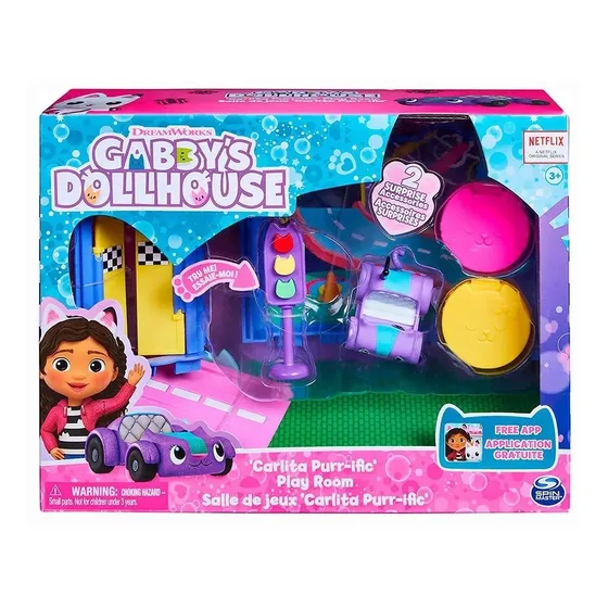 Gabby's Casa De Muñecas Carlita Coche Purr-ific Playroom 