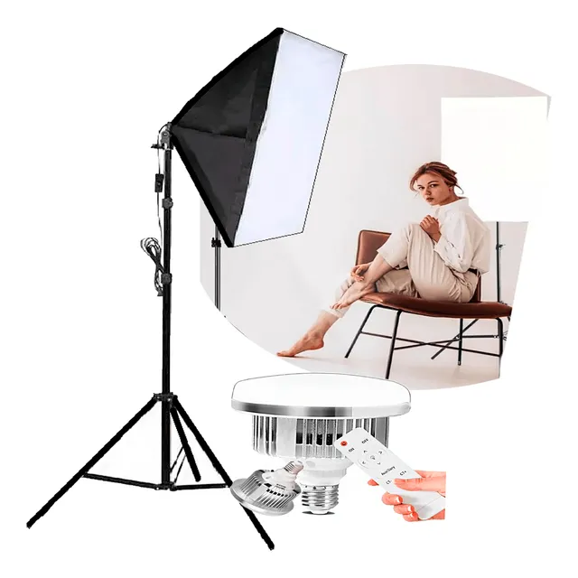 Kit Softbox + Lampada De Led Estúdio Luz Continua Tripe