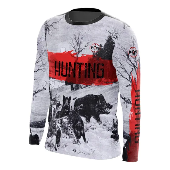 Camiseta Caçador M/ L Hunter Camuflada L Ref 06 Dryfit Uv50+