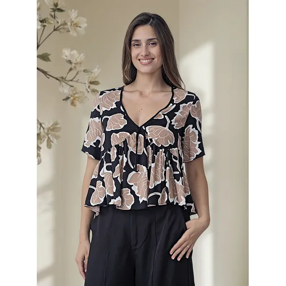 Blusa Floreada Mujer Mochi