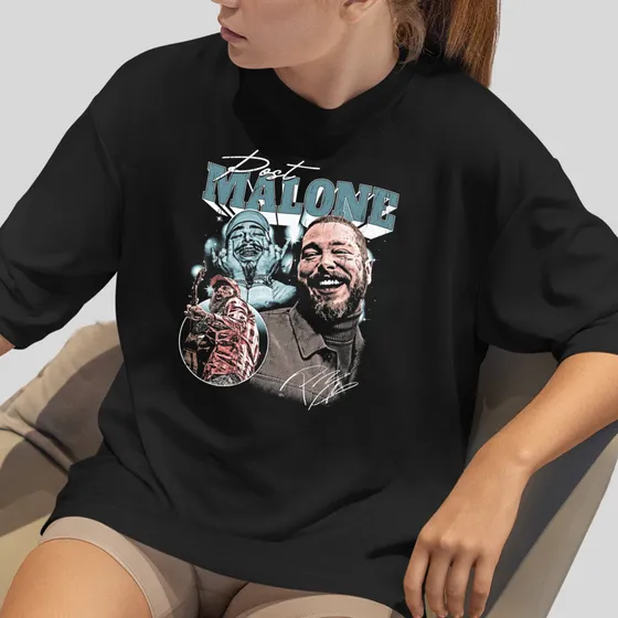 Camiseta Oversized Street Estampada Post Malone