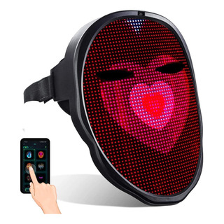 Máscara Led Bluetooth Programable Halloween Cosplay Masquera Máscara Led Bluetooth Programable Halloween Cosplay Masquera