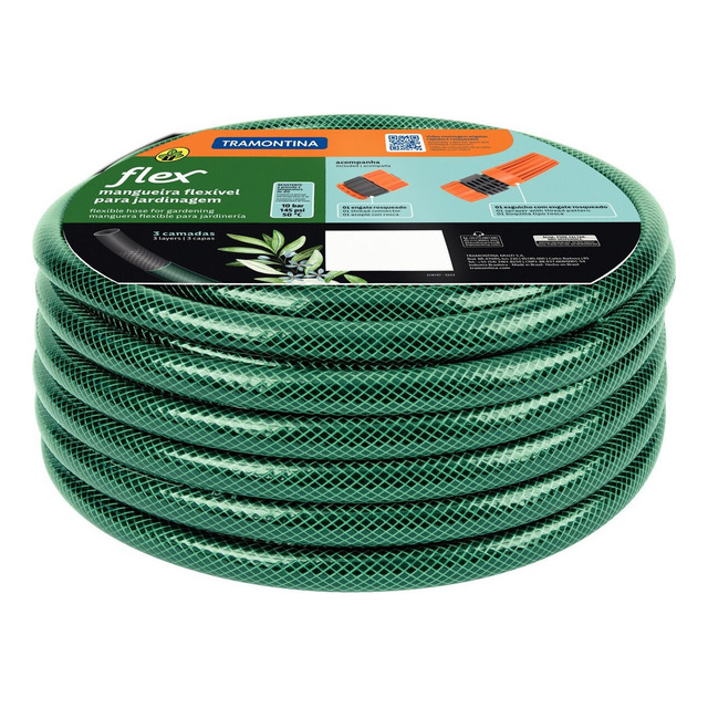 Mangueira Flex Verde Em Pvc 3 Camadas 1/2 20m Tramontina Mangueira Flex Verde Em Pvc 3 Camadas 1/2 20m Tramontina