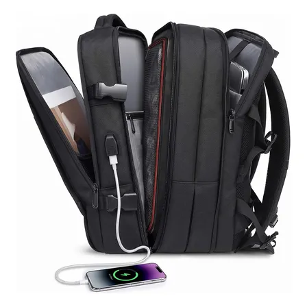 Mochila Viagem Feminina Masculina Impermeable Y Duradero Negro Liso