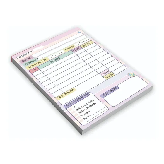 10 Talões De Pedido 10x15 Personalizado 1 Via 500 Folhas 