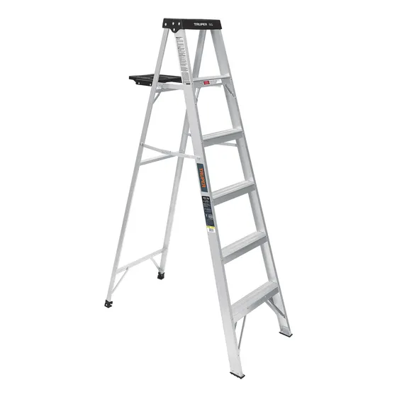 Escalera Tijera 5 Pasos Tipo Iii Con Bandeja Truper 16743 Gris