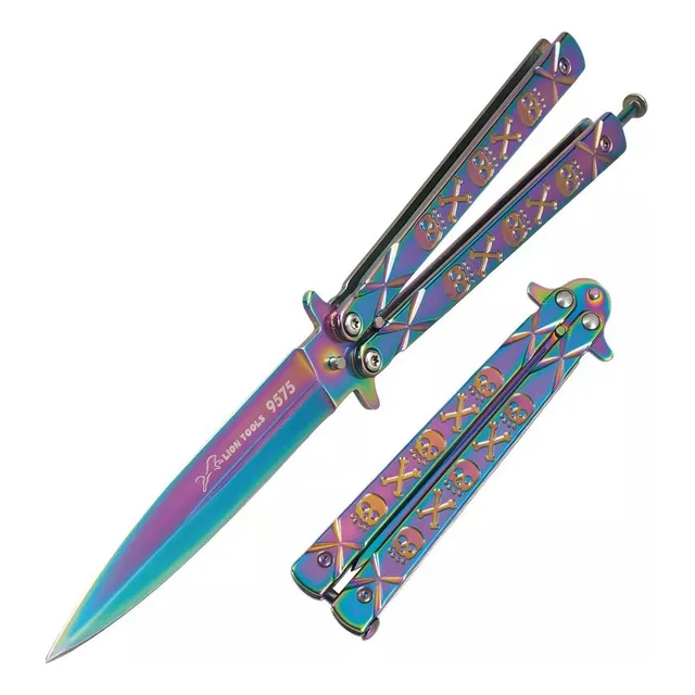 Navaja Monte Cuchillo Táctico Tipo Mariposa Gancho Tornasol Militar Automática De Acero Apertura De Botón Seguro Uso Rudo Daga Stiletto