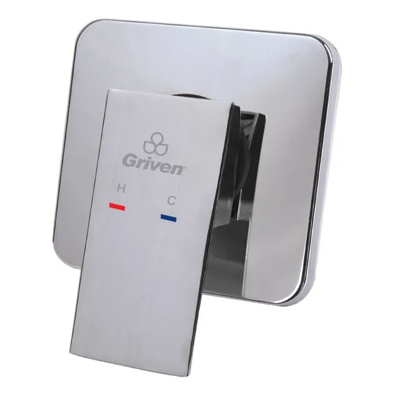 Llave Ducha Monomando Agua Friacaliente Acero Negro Griven
