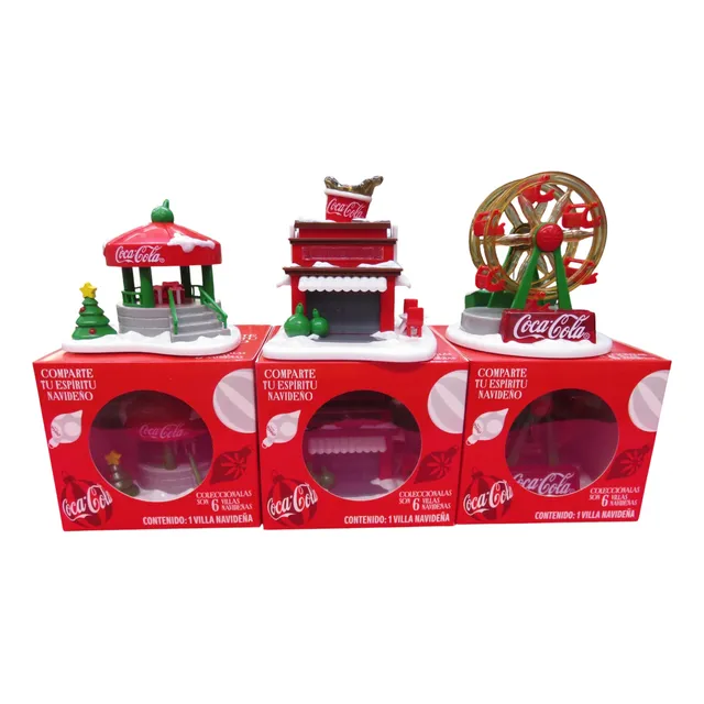Villa Navideña Coca Cola Coleccion Set 3 Piezas + Regalo