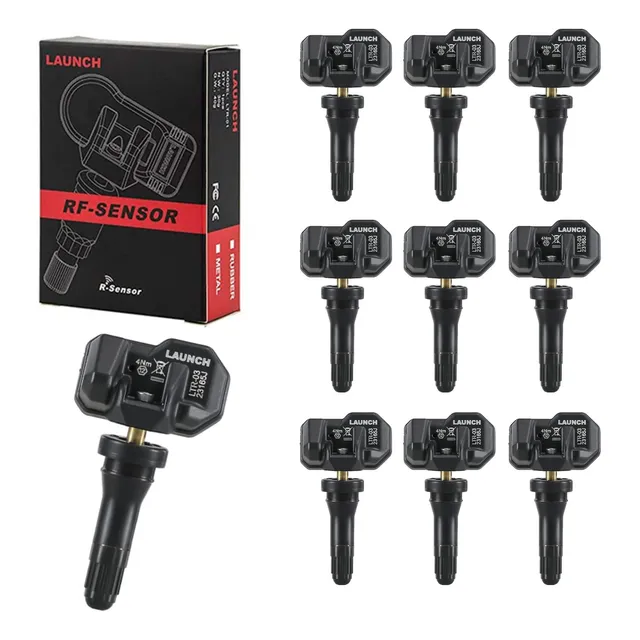 10 Sensores Launch Tpms Universal De Goma Dual 315 & 433mhz