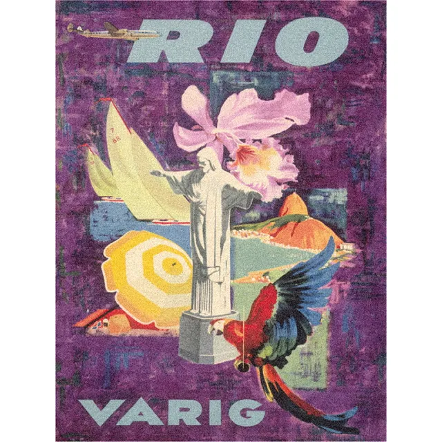 Poster Retrô 30x40cm  Varig Rio De Janeiro