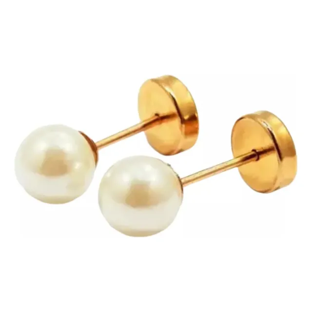 Aritos Abridores Perla Oro 18k N° 3 El Trust Joyero Garant.