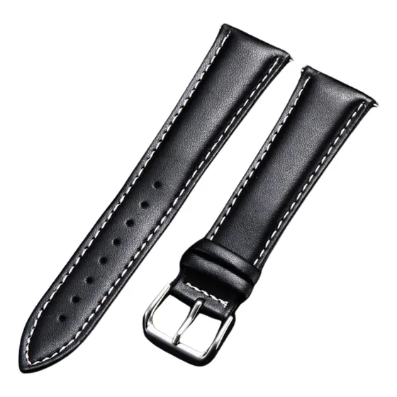 Pulseira Para Relógio Couro Ecológico Excelente Qualidade Cor Preto Largura Da Pulseira 22 Mm