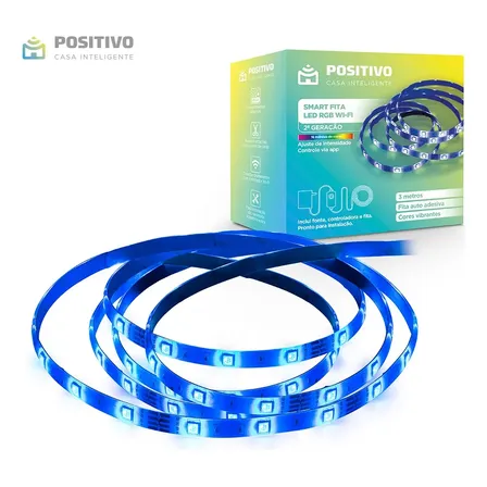Smart Fita Led Rgb Wi-fi 2ª Geração Positivo Casa Inteligente, 16 Milhões De Cores, 3 Metros, 14w Bivolt Compatível Com Alexa 127/220v 12v