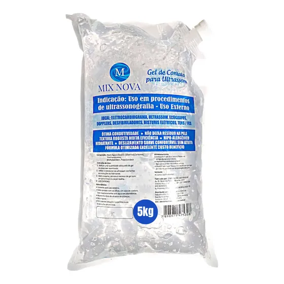 Gel Condutor Incolor 5 kg Ultrassom Estética Heccus Mix Nova