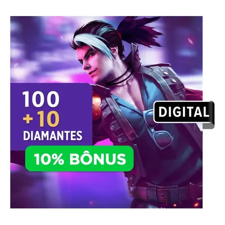 Free Fire - 100 Diamantes + 10% De Bonus Gift Card (Digital)