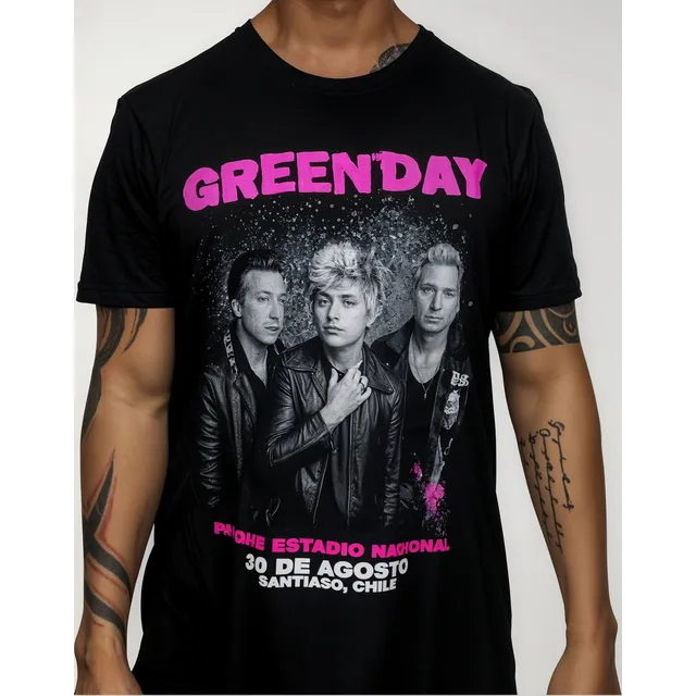 Polera Green Day Hombre Algodón Corta - Santiago 2025