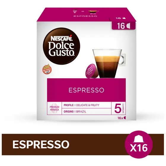 Caja X 16 Capsulas Cafe Espresso Nescafe Dolce Gusto