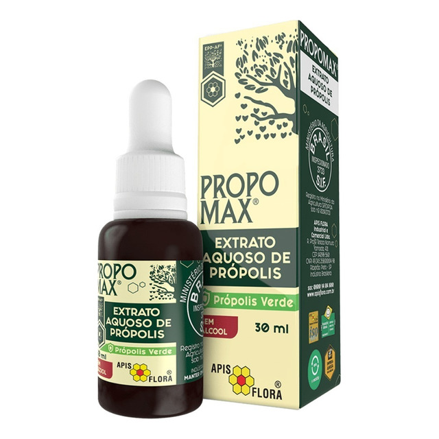 Propomax Extrato Aquoso De Própolis S/ Álcool 30ml Apisflora Propomax Extrato Aquoso De Própolis S/ Álcool 30ml Apisflora
