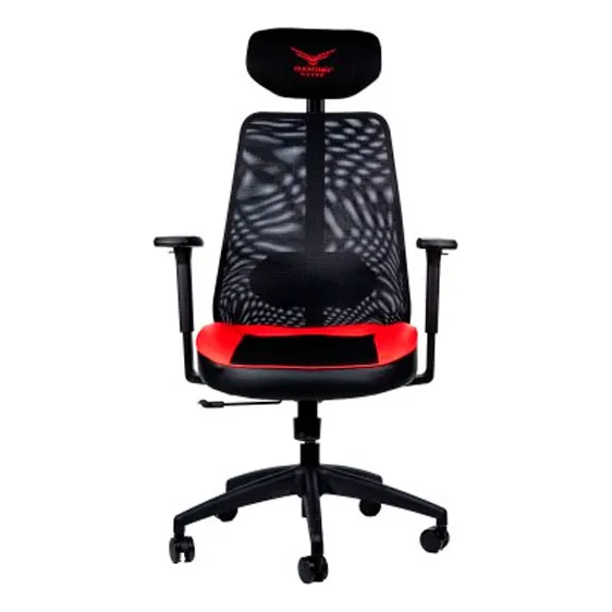Silla Gamer Naceb X-one Na-09s4 3d Hasta 140kg Pistón Gas Color Rojo Material Del Tapizado Tela De Malla Negra