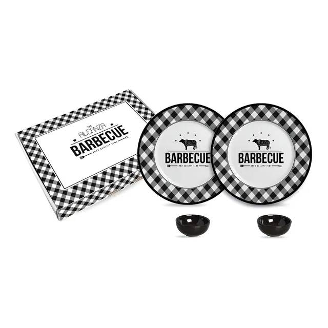 Kit Aparelho Jantar Barbecue Churrasco 4 Unidades Alleanza