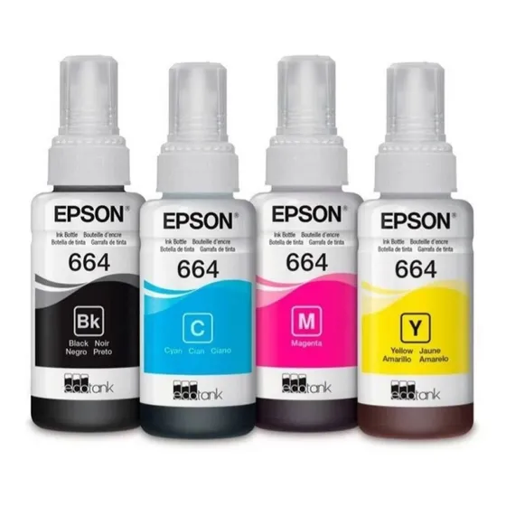Tinta Epson T664 X 4 Pack ( Negro, Magenta, Cian, Amarillo)