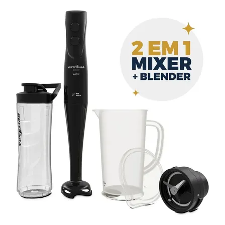 Kit 2 em 1 Mixer e Blender BMX40C Turbo 400W Britânia 127v
