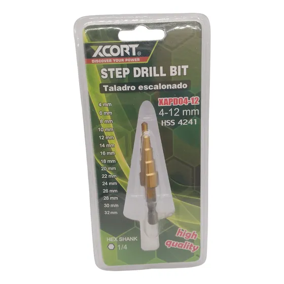 Mecha O Broca Conica Escanolada 4 A 12mm Marca Xcort