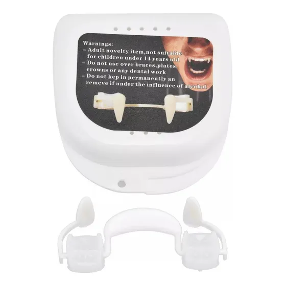 Presas De Vampiro De Silicone Macio T, Dentes Retráteis
