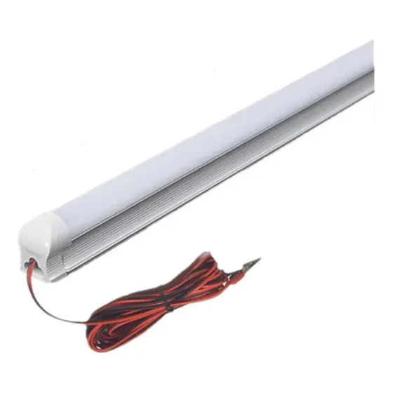 Tubo Led T8 Con Base Empavonado 12 Volt  - 60cms - 6500k Bla Blanco Frío