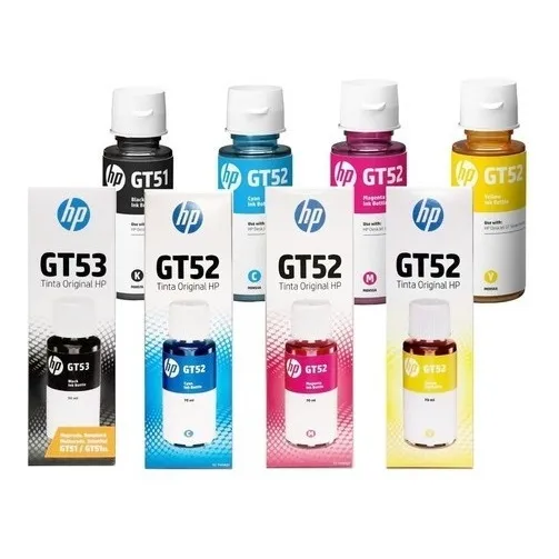 Kit 4 Botellas Tinta Originales Hp Gt52 Color Hp Gt53 Negro
