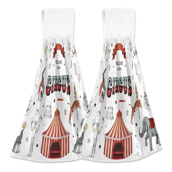 Kocoart Toalla Cocina Vintage Circo Payaso Carnaval Retro 2