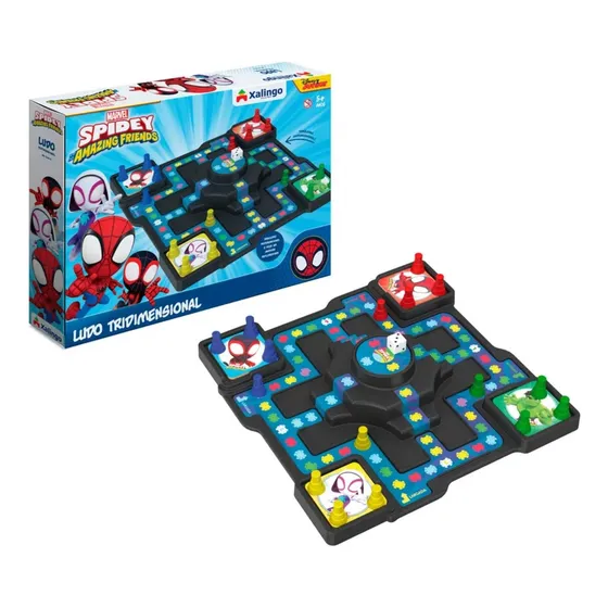 Jogo De Ludo Tridimensional Avengers Spidey +5 Anos Xalingo