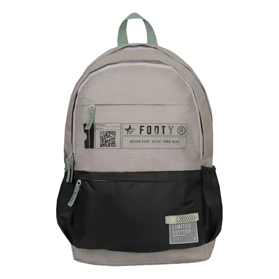 Mochila Espalda 18 Footy Big Kids Never Stop Color Gris Diseño De La Tela Lisa 20L F5023