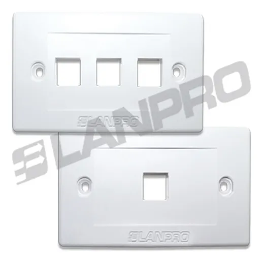 Faceplate Plano 1 Puerto Rj45 Rj11 Blanca Lp-3317v1wh Lanpro