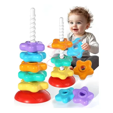 Juego Torre Giratoria Spin Again Apilable Para Bebés Niños
