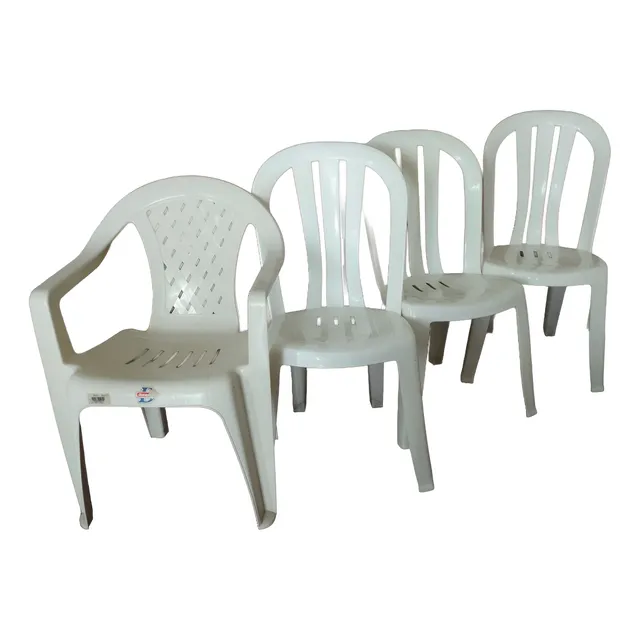 Sillas (04 Unidades) De Plástico Para Terraza Apilables