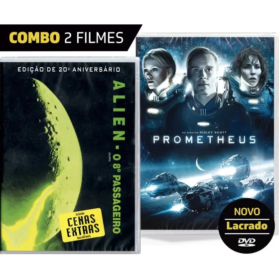 Dvd Alien 8o Passageiro E Prometheus - R Scott Novo Original