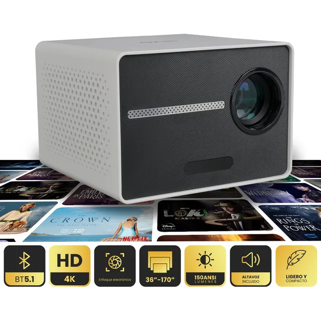 Proyector Portátil Mini Halo 9000lm Bluetooth HD Levo