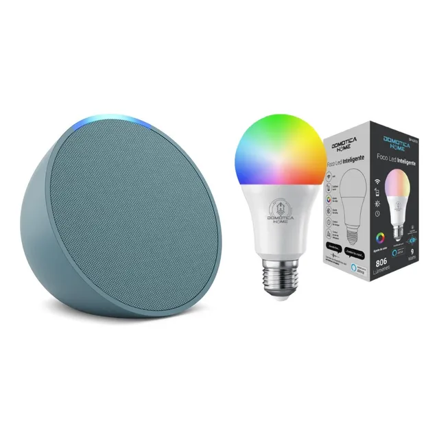Bocina Echo Pop Verde + Foco Inteligente Cert. Alexa