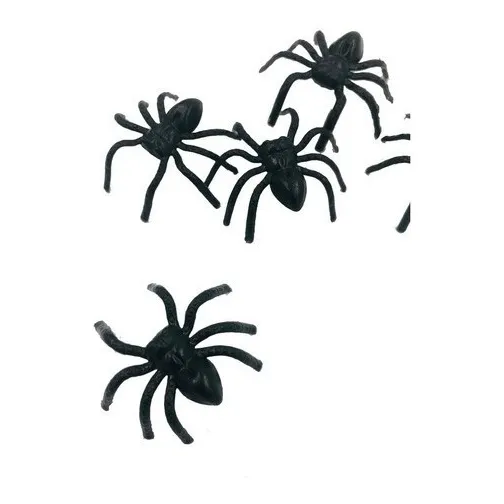 25 Mini Aranhas Brinquedo Plástico Pegadinha Assustar Inseto